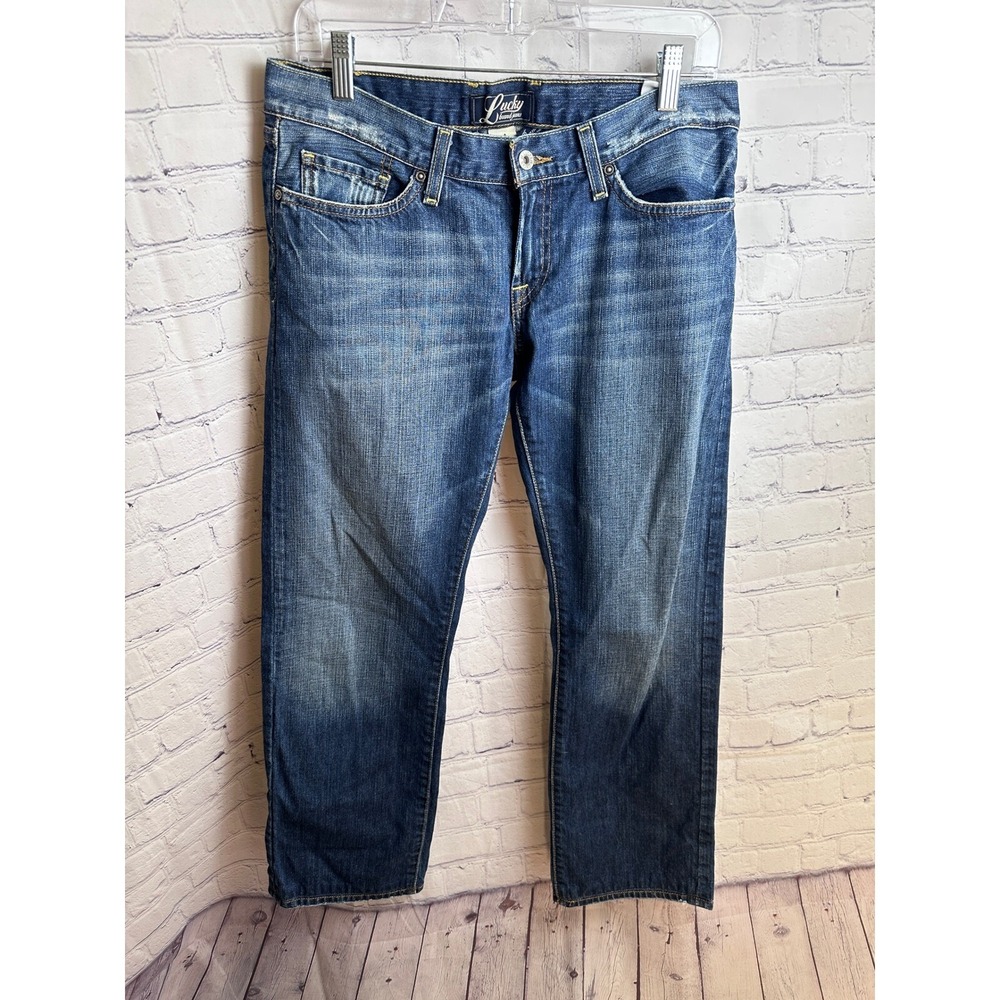 Lucky Brand‎ 4/27 Jeans Denim Blue Wash Distressed Straight Leg